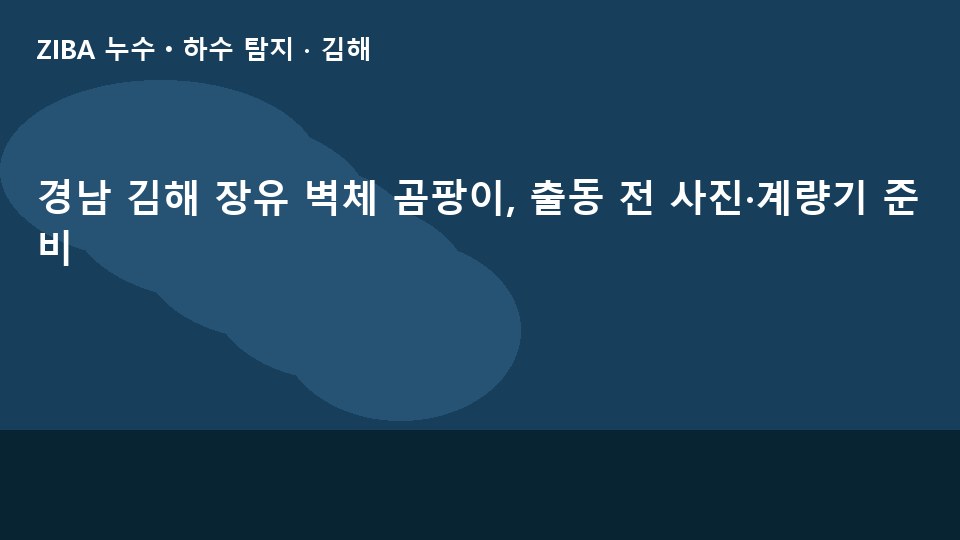 경남 김해 장유 벽체 곰팡이, 출동 전 사진·계량기 준비