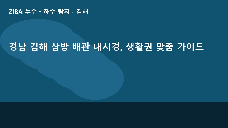 경남 김해 삼방 배관 내시경, 생활권 맞춤 가이드